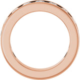 14K Gold Round Natural Diamond Channel-Set Anniversary Band – 3 mm Stones - Rose Gold - view 2