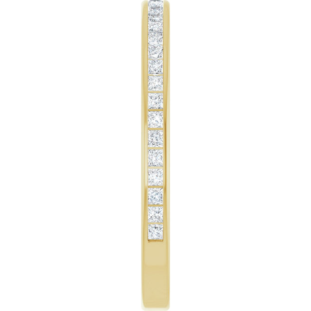 14K Gold Square Lab-Grown Diamond Channel-Set Anniversary Band – 1.5x1.5 mm Stones (3/4 CTW) - Yellow Gold - view 4