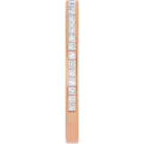14K Gold Square Lab-Grown Diamond Channel-Set Anniversary Band – 1.5x1.5 mm Stones (3/4 CTW) - Rose Gold - view 4