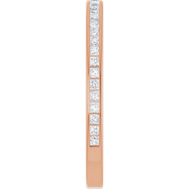 14K Gold Square Lab-Grown Diamond Channel-Set Anniversary Band – 1.5x1.5 mm Stones (3/4 CTW) - Rose Gold - view 4