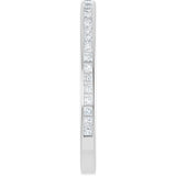 14K Gold Square Lab-Grown Diamond Channel-Set Anniversary Band – 1.5x1.5 mm Stones (3/4 CTW) - White Gold - view 4