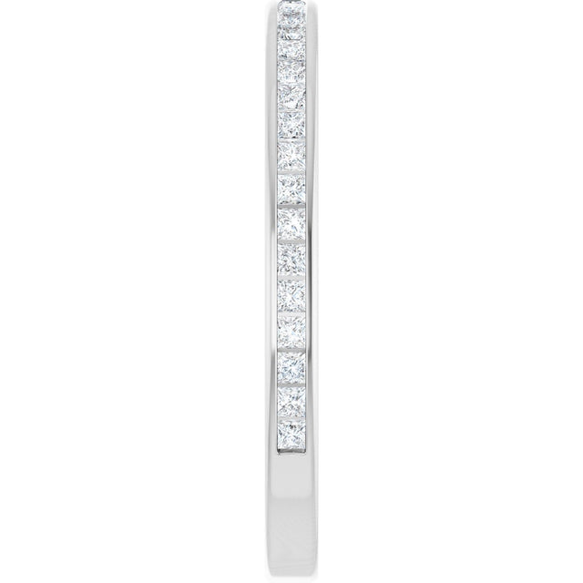 14K Gold Square Lab-Grown Diamond Channel-Set Anniversary Band – 1.5x1.5 mm Stones (3/4 CTW) - White Gold - view 4