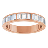 14K Gold Straight Baguette Lab-Grown Diamond Channel-Set Anniversary Band – 3x1.5 mm Stones - Rose Gold - view 3
