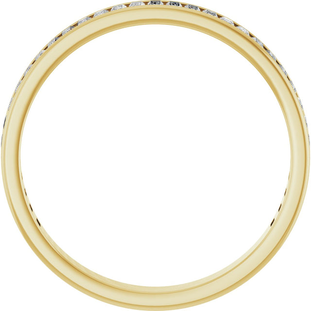 10K Gold Straight Baguette Natural Diamond Channel-Set Anniversary Band – 1 1/3 CTW - Yellow Gold - view 2