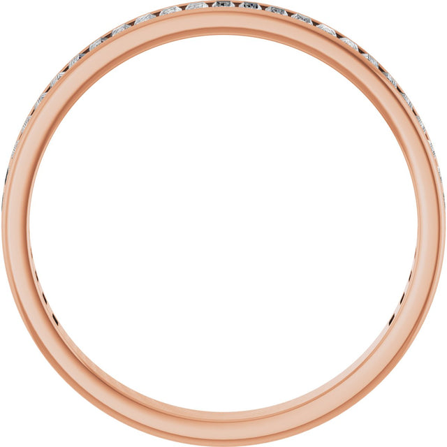 10K Gold Straight Baguette Lab-Grown Diamond Channel-Set Anniversary Band – 3x1.5 mm Stones (1 3/8–1 1/2 CTW) - Rose Gold - view 2