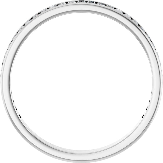 10K Gold Straight Baguette Lab-Grown Diamond Channel-Set Anniversary Band – 3x1.5 mm Stones (1 3/8–1 1/2 CTW) - White Gold - view 2
