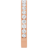 14K Gold Round Natural Diamond Channel-Set Anniversary Band – 3 mm Stones (1 7/8–2 CTW) - Rose Gold - view 4