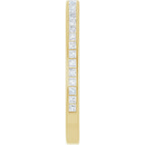 14K Gold Square Natural Diamond Channel-Set Anniversary Band – 1.5x1.5 mm Stones (3/4 CTW) - Yellow Gold - view 4