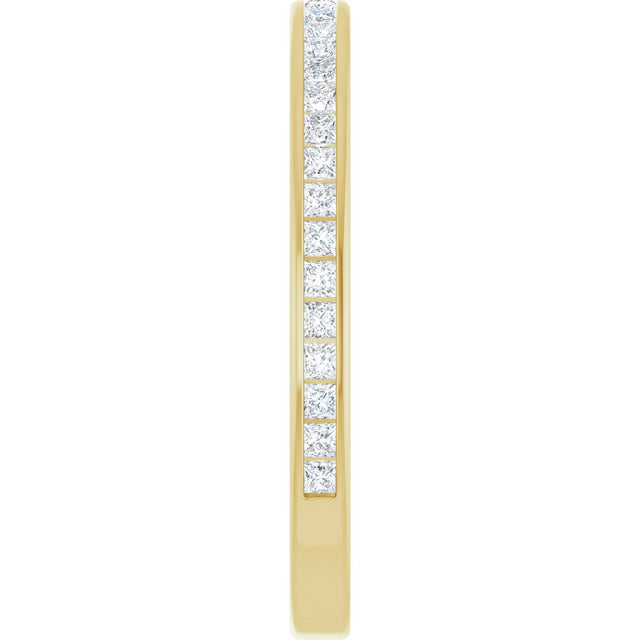 14K Gold Square Lab-Grown Diamond Channel-Set Anniversary Band – 1.5x1.5 mm Stones (3/4 CTW) - Yellow Gold - view 4