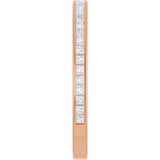 14K Gold Square Lab-Grown Diamond Channel-Set Anniversary Band – 1.5x1.5 mm Stones (3/4 CTW) - Rose Gold - view 4