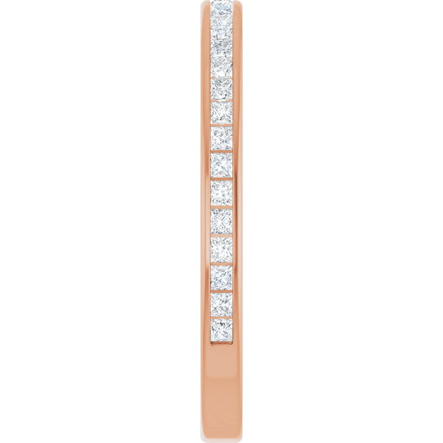 14K Gold Square Lab-Grown Diamond Channel-Set Anniversary Band – 1.5x1.5 mm Stones (3/4 CTW) - Rose Gold - view 4