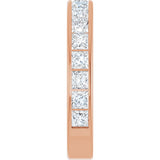14K Gold Square Lab-Grown Diamond Channel-Set Anniversary Band – 2.25x2.25 mm Stones - Rose Gold - view 4