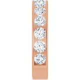 14K Gold Round Natural Diamond Channel-Set Anniversary Band – 3 mm Stones - Rose Gold - view 4