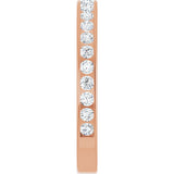 14K Gold Round Natural Diamond Channel-Set Anniversary Band – 2.25 mm Stones - Rose Gold - view 4