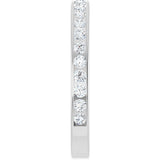 14K Gold Round Natural Diamond Channel-Set Anniversary Band – 2.25 mm Stones - White Gold - view 4