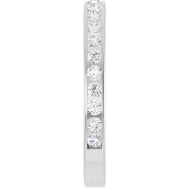 14K Gold Round Natural Diamond Channel-Set Anniversary Band – 2.25 mm Stones - White Gold - view 4