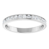 14K Gold Round Lab-Grown Diamond Channel-Set Anniversary Band – 2.25 mm Stones - White Gold - view 3
