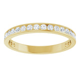 14K Gold Round Natural Diamond Channel-Set Anniversary Band – 2.25 mm Stones (1 CTW) - Yellow Gold - view 3