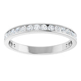 14K Gold Round Lab-Grown Diamond Channel-Set Anniversary Band – 2.25 mm Stones (1 CTW) - White Gold - view 3
