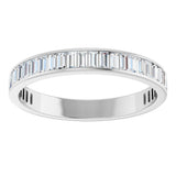 14K Gold Straight Baguette Natural Diamond Channel-Set Anniversary Band – 3x1.5 mm Stones - White Gold - view 3
