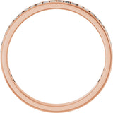 14K Gold Straight Baguette Natural Diamond Channel-Set Anniversary Band – 3x1.5 mm Stones - Rose Gold - view 2
