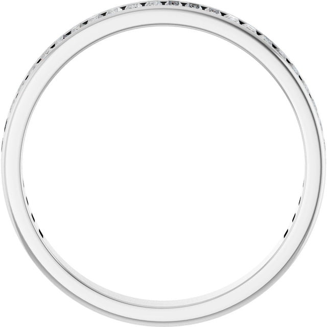14K Gold Straight Baguette Lab-Grown Diamond Channel-Set Anniversary Band – 3x1.5 mm Stones - White Gold - view 2