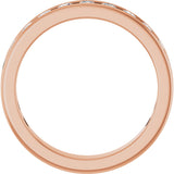 14K Gold Round Natural Diamond Channel-Set Anniversary Band – 2.5 mm Stones - Rose Gold - view 2