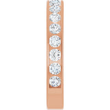 14K Gold Round Lab-Grown Diamond Channel-Set Anniversary Band – 2.5 mm Stones - Rose Gold - view 4