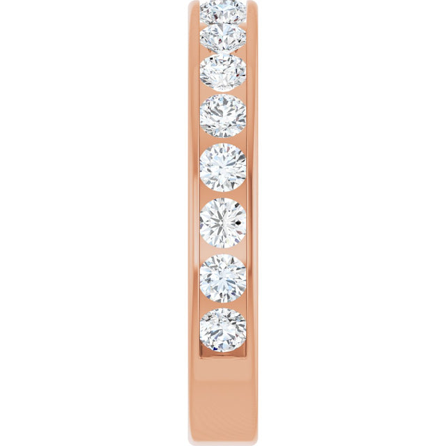 14K Gold Round Lab-Grown Diamond Channel-Set Anniversary Band – 2.5 mm Stones - Rose Gold - view 4