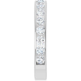 14K Gold Round Natural Diamond Channel-Set Anniversary Band – 2.5 mm Stones - White Gold - view 4