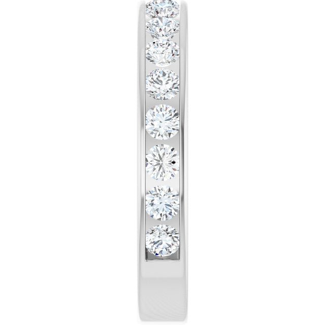 14K Gold Round Lab-Grown Diamond Channel-Set Anniversary Band – 2.5 mm Stones - White Gold - view 4