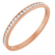 14K Gold Round Natural Diamond Channel-Set Anniversary Band – 1.7 mm Stones (3/4 CTW) - Rose Gold