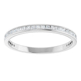 14K Gold Square Lab-Grown Diamond Channel-Set Anniversary Band – 1.5x1.5 mm Stones (3/4 CTW) - White Gold - view 3