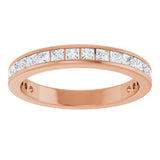 14K Gold Square Natural Diamond Channel-Set Anniversary Band – 1.75x1.75 mm Stones - Rose Gold - view 3