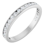 14K Gold Round Lab-Grown Diamond Channel-Set Anniversary Band – 2.25 mm Stones - White Gold