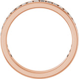 14K Gold Straight Baguette Natural Diamond Channel-Set Anniversary Band – 3x1.5 mm Stones - Rose Gold - view 2