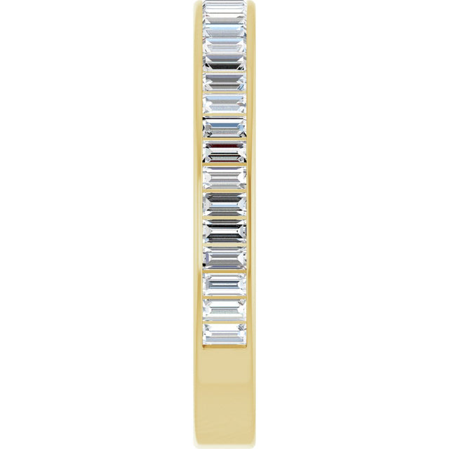10K Gold Straight Baguette Lab-Grown Diamond Channel-Set Anniversary Band – 3x1.5 mm Stones (1 3/8–1 1/2 CTW) - Yellow Gold - view 4
