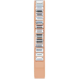 10K Gold Straight Baguette Natural Diamond Channel-Set Anniversary Band – 1 CTW - Rose Gold - view 4