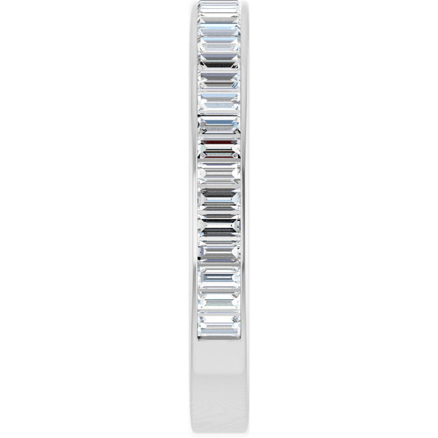 10K Gold Straight Baguette Natural Diamond Channel-Set Anniversary Band – 1 3/8 CTW - White Gold - view 4