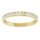 14K Gold Round Natural Diamond Channel-Set Anniversary Band – 2.5 mm Stones (1 1/2 CTW) - Yellow Gold - view 3