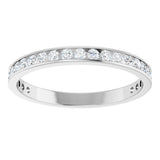 14K Gold Round Natural Diamond Channel-Set Anniversary Band – 2.5 mm Stones (1 1/2 CTW) - White Gold - view 3