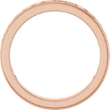 14K Gold Square Natural Diamond Channel-Set Anniversary Band – 1.75x1.75 mm Stones - Rose Gold - view 2