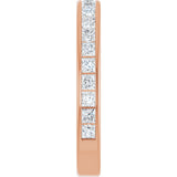 14K Gold Square Natural Diamond Channel-Set Anniversary Band – 1.75x1.75 mm Stones - Rose Gold - view 4