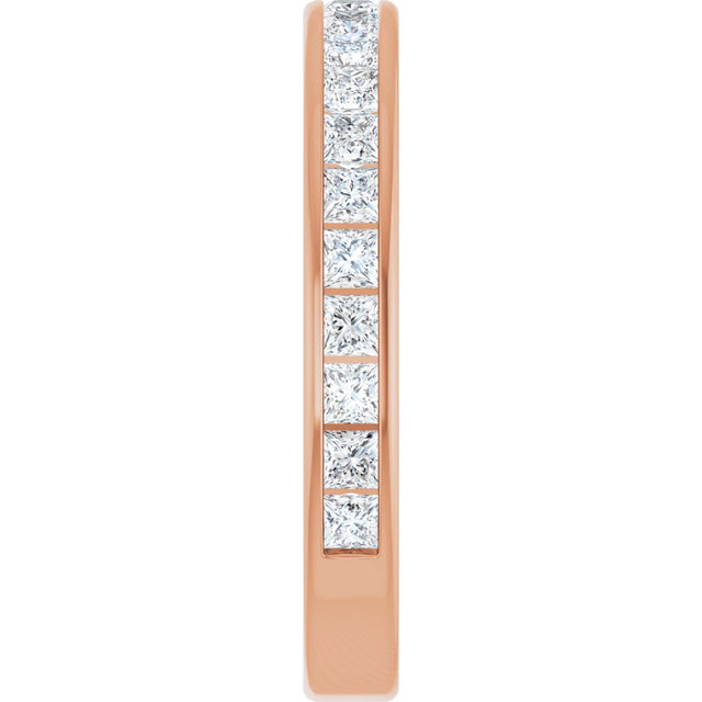 14K Gold Square Natural Diamond Channel-Set Anniversary Band – 1.75x1.75 mm Stones - Rose Gold - view 4