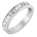 14K Gold Straight Baguette Lab-Grown Diamond Channel-Set Anniversary Band – 3x1.5 mm Stones - White Gold