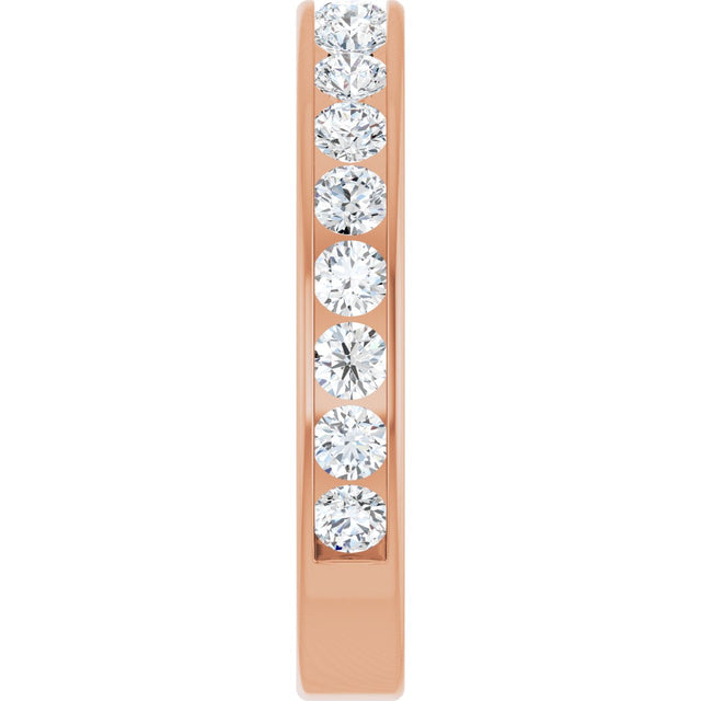 14K Gold Round Lab-Grown Diamond Channel-Set Anniversary Band – 2.5 mm Stones - Rose Gold - view 4