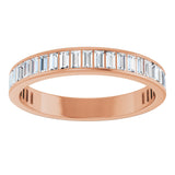 14K Gold Straight Baguette Natural Diamond Channel-Set Anniversary Band – 3x1.5 mm Stones - Rose Gold - view 3