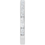 14K Gold Round Lab-Grown Diamond Channel-Set Anniversary Band – 2.5 mm Stones (1 1/2 CTW) - White Gold - view 4