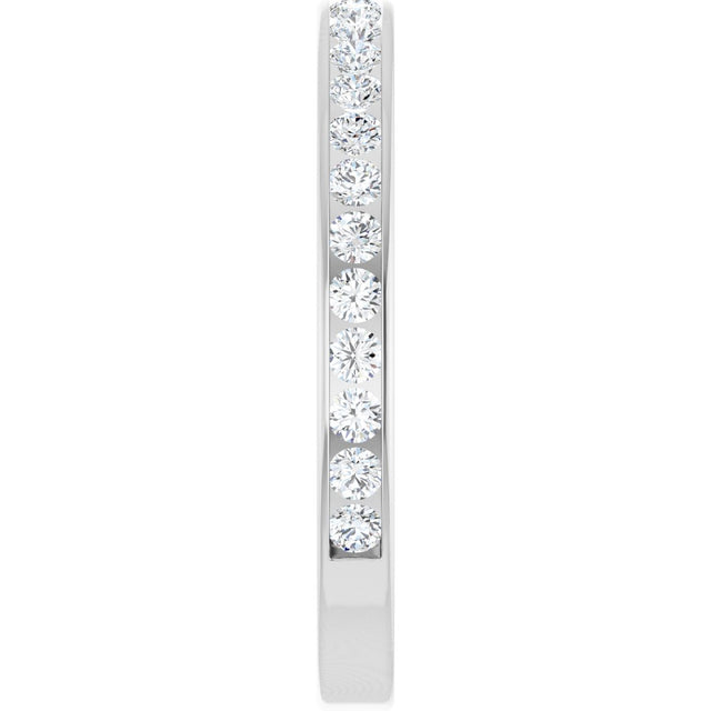 14K Gold Round Natural Diamond Channel-Set Anniversary Band – 2.5 mm Stones (1 1/2 CTW) - White Gold - view 4