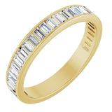 14K Gold Straight Baguette Lab-Grown Diamond Channel-Set Anniversary Band – 3x1.5 mm Stones - Yellow Gold